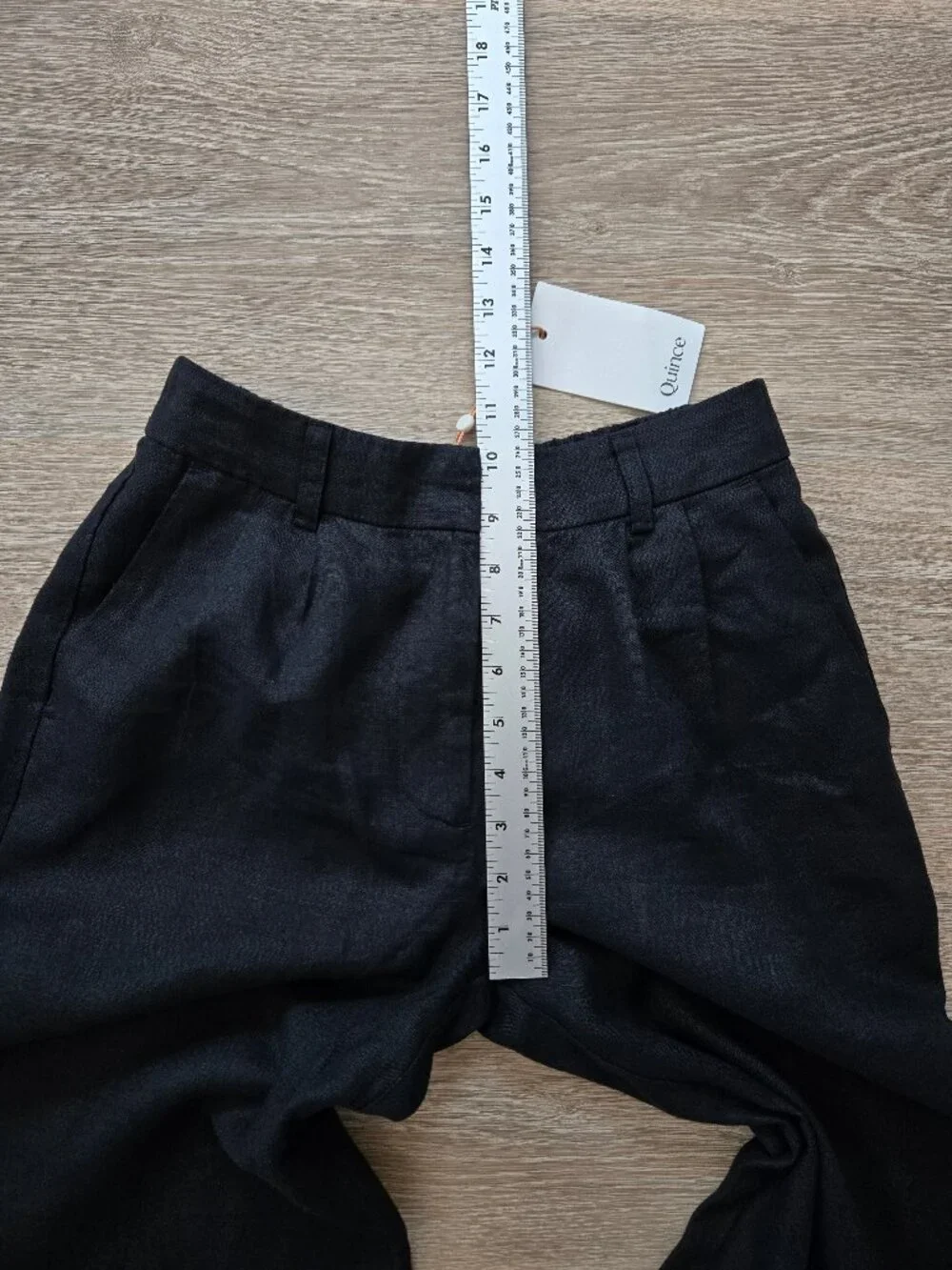 Quince 100% European Linen Pleated Trousers Black High Rise Size 0 New With Tags